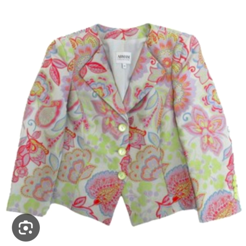 Armani Collezioni Pastel Patterned Jacket or Single Button Blazer Summer Weight